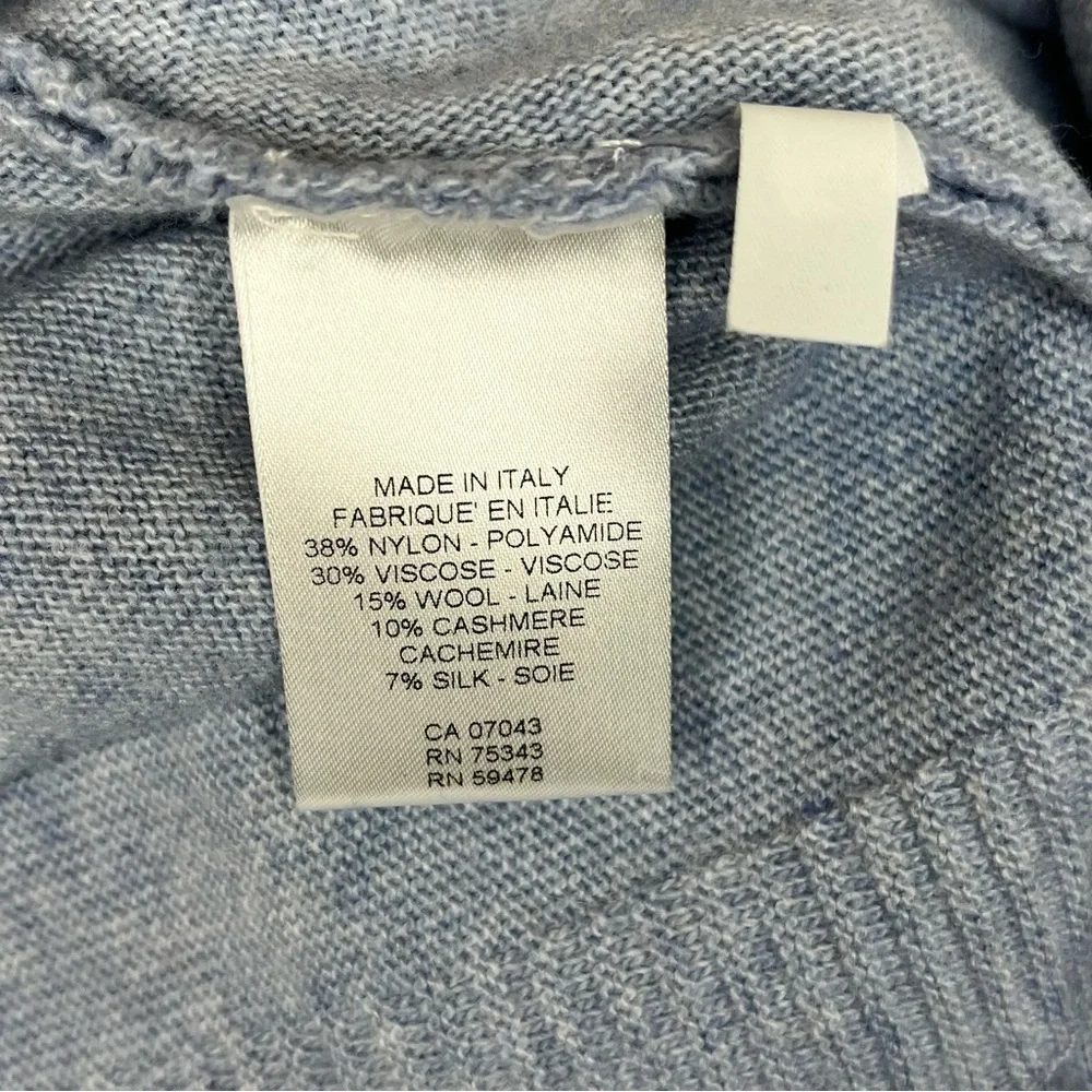 Bianco & Blu Women's Wool Cashmere Silk Blend Sweater Light Blue Size S NWT - Picture 6 of 9